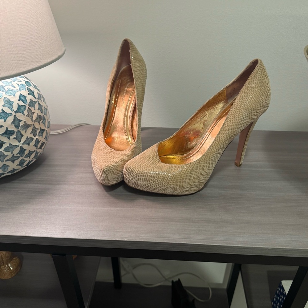 Bcbgeneration Snake-Texture Platform High Heels N… - image 1